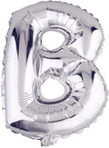 Glanzzeit 16 Inch Silver Foil Balloons Letters A to Z Numbers 0 to 9 for Prom Wedding Birthday Party Decor (Letter B)