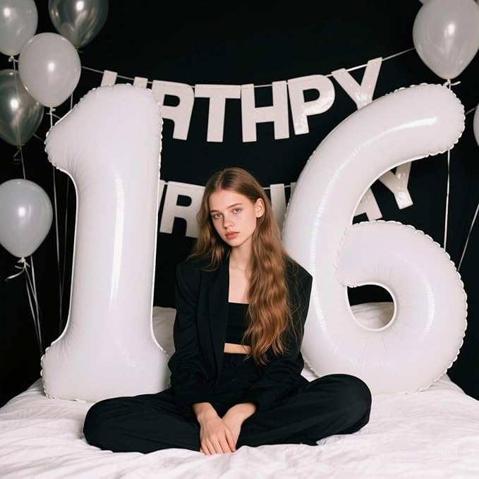 40 Inch Number Balloon White 1 Balloon Party Decorations 1 10 11 15 16 17 18 21 Giant Jumbo Foil Balloons 1 Balloon 1st Birthday Boy Girl for Birthday Party