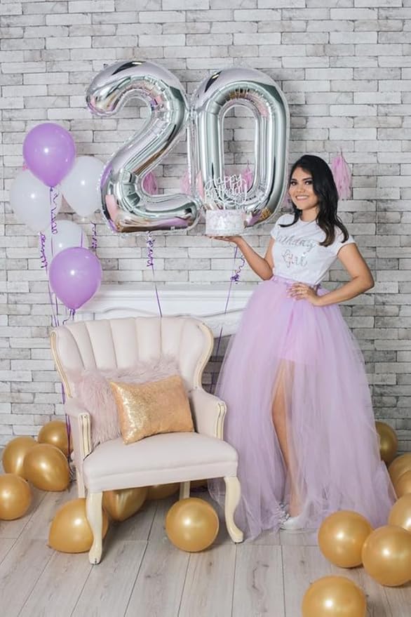 Number 0 Balloons 40 Inch Silver Number Balloons for 10 20 30 40 50 60 70 80 90 100 Numbers Balloon Birthday Decorations Wedding Event Baby Shower