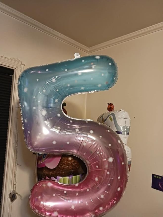 Number 6 Balloon 40 Inch, 6 7 Six Seven Birthday Decorations, 6th Birthday Balloon for Boy Girl, Pink Purple Blue 16 60 61 65 Balloons Party Wedding Events Decorations