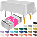 Disposable Plastic Tablecloth White 54x108 Inch, 5-Pack Waterproof Rectangular Table Cover for Parties, Picnics, Dining Protection