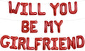 TONIFUL 16 Inch Red Will You Be My Girlfriend Letter Balloons Be My Girlfriend Balloon Banner for Romantic Decorations Anniversary Engagement Wedding Bridal Shower Party Supplies
