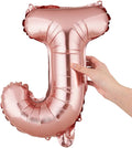 Restaurantware-Balloonify 16 Inch Letter Balloon, 1 Alphabet Party Balloon - Letter J, Self-Sealing, Rose Gold Foil Mylar Finish, Hanging Loop, Decoration For Birthday, Wedding, Or Graduation