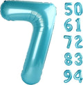 Pearlescent Blue 7 Balloon, Number Balloons 40 Inch, 7th Birthday Decorations for Girls Boys Kids, Party Decoration for Women Men, Number 7 Balloon