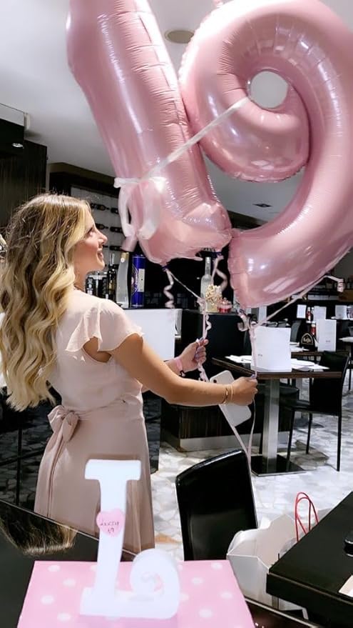 40 Inch Pearl Pink Numbers 9 Balloon, Balloons Decorations for 9 19 90 Birthday Party, Engagement, Wedding, Graduations, Photo Shoot Supplies