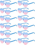 12 Pairs Heart Shaped Sunglasses for Women Colorful Glasses Fun Trendy Transparent Heart Sunglasses Party Favor