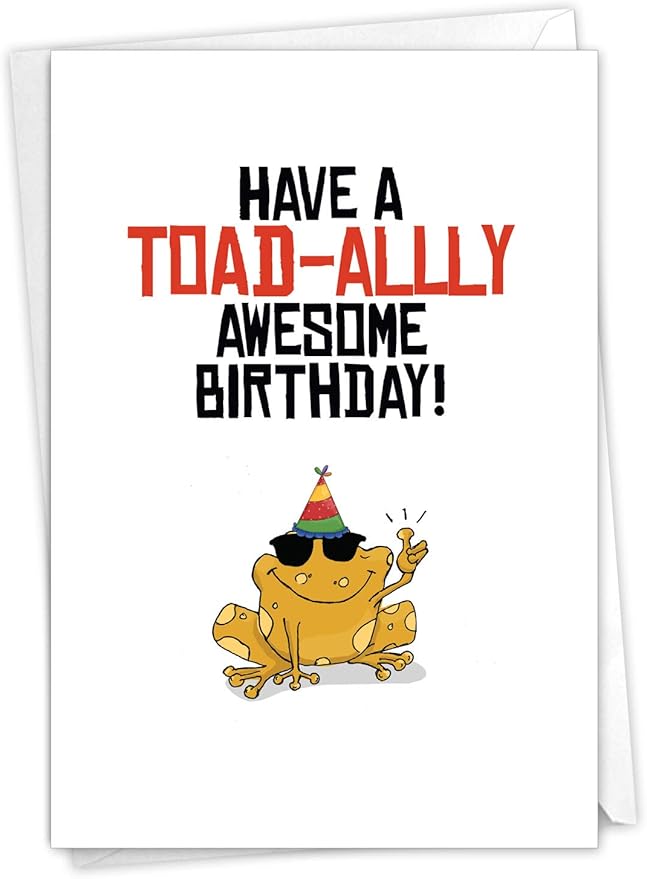 The Best Card Company - Funny Birthday Pun Card, 5x7 Inch, Multicolored, Includes Envelope, Made from 30% Recycled Content, No Batteries Required