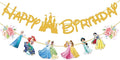 Gold Princess Birthday Banner for Girls, Princess Birthday Party Decoration For Girls Kids Party Baby Shower Decorations