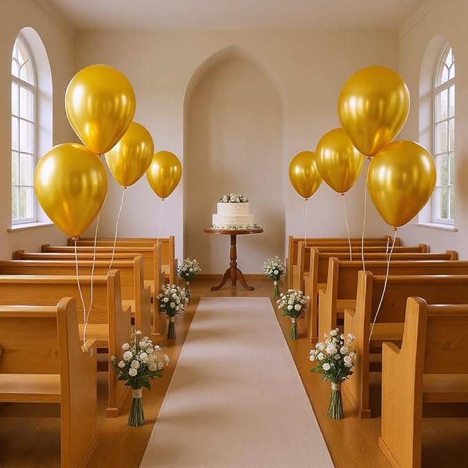 50 Pcs 12 Inch Golden Yellow Balloons, Matte Gold Latex Balloons for Party Decorations, Thick Sunflower Yellow Balloons for Bee Theme Birthday, Baby Shower