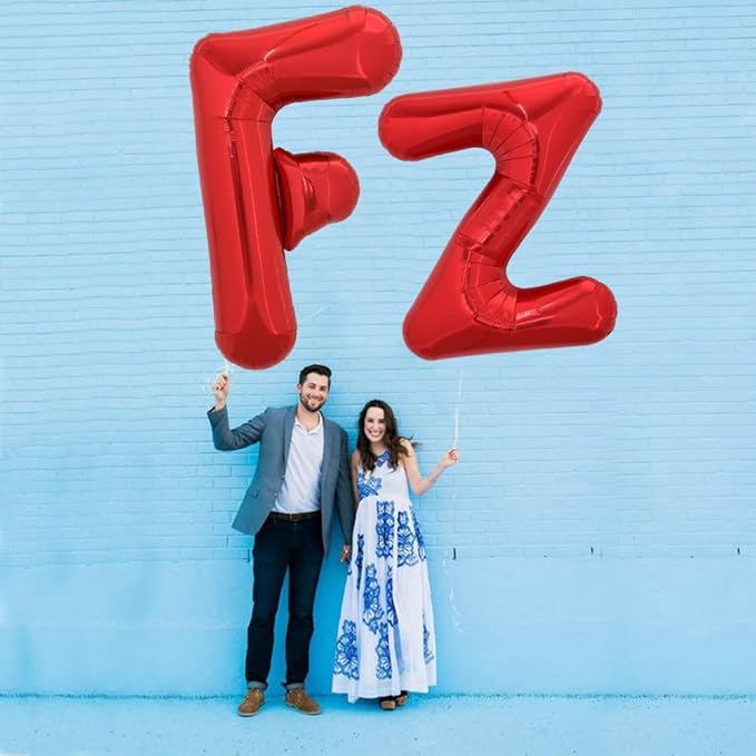 TONIFUL 40 Inch Large Bright Red Letter Balloons A-Z, Giant Jumbo Helium Foil Mylar Big Letter F Balloons for Birthday Party Anniversary Wedding Decorations