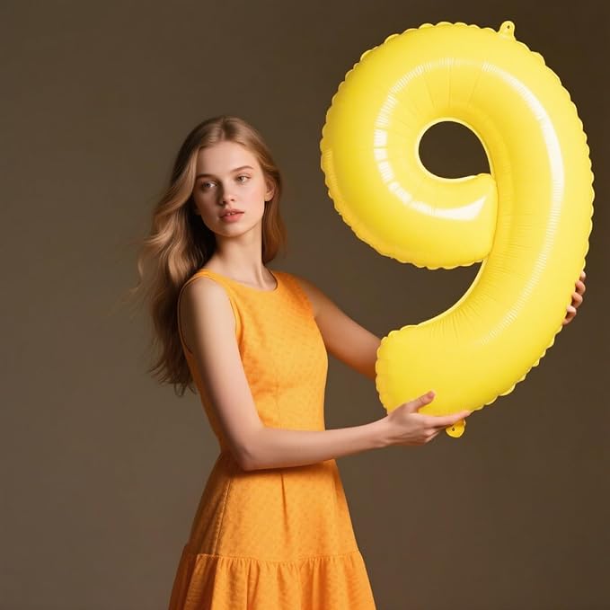 40 Inch Macaron Yellow Balloon Number 6 Balloons,6 Foil Mylar Helium Large Digital Balloon Macaron Yellow Birthday Numbers Jumbo Balloons 16th or 61st Anniversary Party Decorations Supplies
