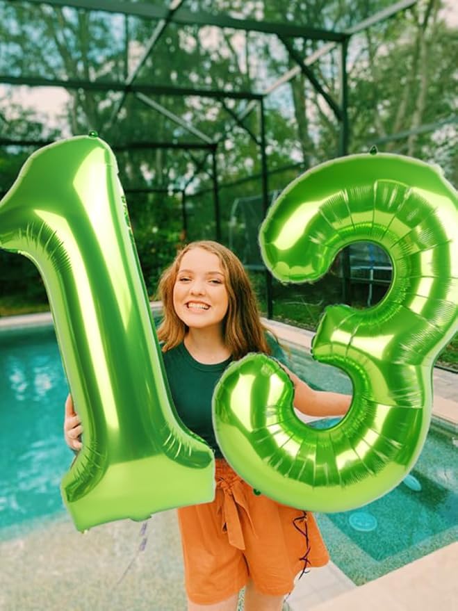 Number Balloons 1, 40 Inch One Balloons for 1st Birthday Girl Boy 1 11 21 Party Decorations Baby Shower Photo Shoot, Light Green 1 Balloon