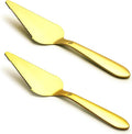 Cake Pie Server Set for Wedding, Elegant Pizza Slicer Server Set with Stainless Steel Big Serrated Edges, Cake Cutter Pie Spatula for Birthday Anniversary, 2 Pcs, Gold