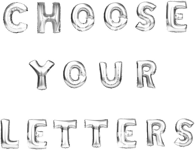 Glanzzeit 16 Inch Silver Foil Balloons Letters A to Z Numbers 0 to 9 for Prom Wedding Birthday Party Decor (Letter C)