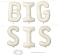 40 Inch Cream BIG SIS Balloons, Large Beige Neutral Big Sis Balloon Letters Sign with Ribbon, Ivory White Sand Baby Girls Balloon for Her Birthday Baby Shower Gender Reveal Party Decoration Supplies