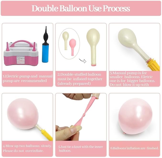 Light Pink White Balloon Arch, Double Stuffed Pastel Pink White Sand Pearl Balloon with Clear Latex Balloon for Baby Shower Birthday Bridal Mother’s Day Party Decorations