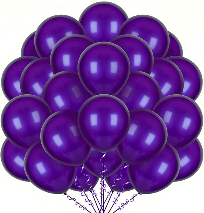 400 Pcs Dark Purple Balloons 12 Inch Round Helium Purple Bulk Latex Balloon for Wedding Graduation Birthdays Christmas Party Decorations