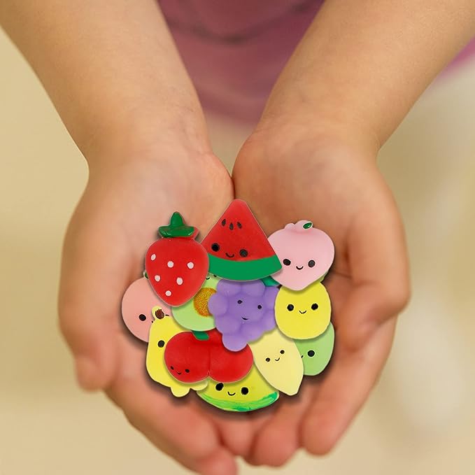 24 Pcs Squishy Toys, Fruits Mochi Squishies, Mini Kawaii Stress Relief Toys Party Favors for Kids Adults Birthday Gifts Classroom Prizes