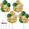TONIFUL Sage Green and Gold Balloon Centerpieces for Table,Balloon Stand Centerpiece Table Decorations for Birthday,Baby Shower,St. Patrick's Day,Easter,Christmas,Woodland Party Decorations (4 Set)