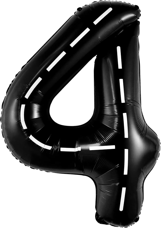KatchOn, Giant, Construction Balloons - 40 Inch, Construction 4 Balloon | Construction Party Balloons, 4th Birthday Decoration Boy | Race Car Birthday Balloons, Race Car Birthday Party Decorations