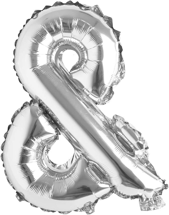 16" inch Single Silver Alphabet Letter number Balloons Aluminum Hanging Foil Film Balloon Wedding Birthday party decoration banner Air Mylar Balloons (16 inch Silver &)