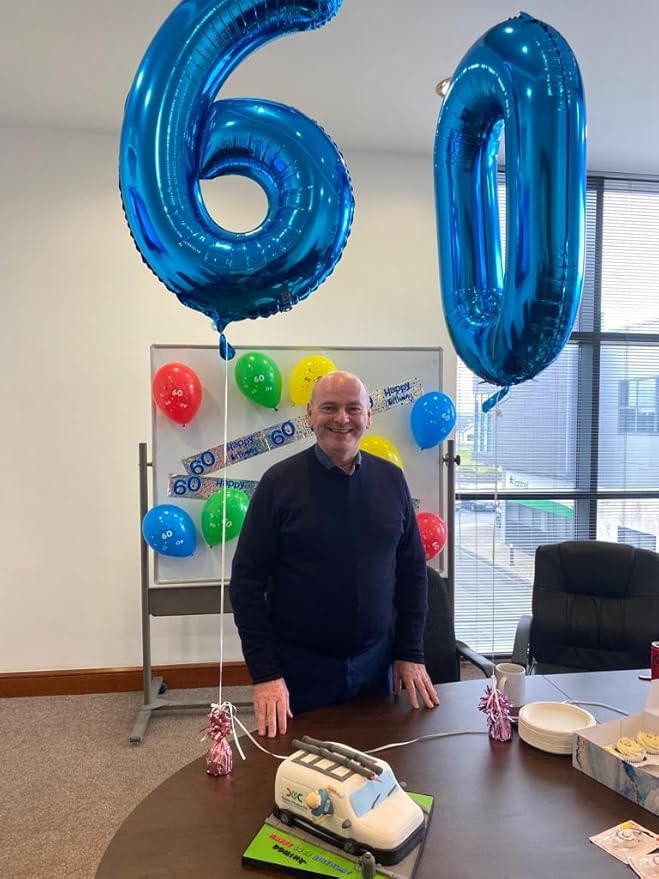Metallic Blue Number 4 Balloon 40 Inch, 4th Birthday Party Decorations for Children, Giant 4 Foil Balloon for Party Supplies