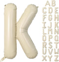 Cream K Letter Balloons,40 Inch Letter K Balloon Beige,Helium Custom Letter Balloon for Birthday Anniversary Party Decorations