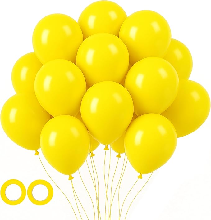 105pcs Lemon Yellow Balloons 12inch Party Latex Balloons for Boys Girls Birthday Baby Shower Gender Reveal Wedding Sunflower Party Decorations