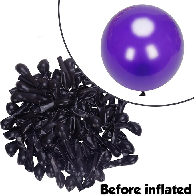 Purple and Gold Balloon Garland Arch Kit - Dark Purple and Metallic Explosion Gold Star Balloons for Birthday Graduation Baby Shower Adults Prom Luxury Violet Royal Party Decorations