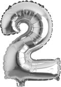 16" inch Single Silver Alphabet Letter number Balloons Aluminum Hanging Foil Film Balloon Wedding Birthday party decoration banner Air Mylar Balloons (16 inch Silver 2)