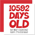29th Birthday Card for Men Women Him Her - 10592 Days Old - Funny Adult Twenty-Nine Twenty-Ninth Happy Birthday Card for Brother Sister Son Daughter Cousin, 5.7 x 5.7 Inch Humor Joke Greeting Cards