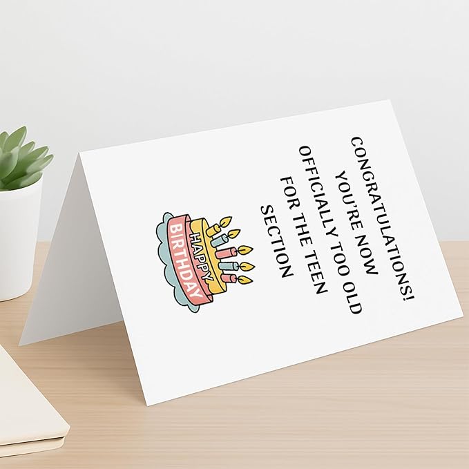 KINGNAME Funny Birthday Card for Adults, Cautionary Tale Humor, Sarcastic Aging Joke Card for Friends Family Coworkers