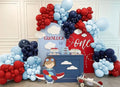 Navy Blue Red Balloon Garland Double Stuffed Macaron Blue Royal Red Balloon Premium Red Latex Balloon Arch Kit for Superhero Boys Birthday Baseball Theme Nautical Party Decorations