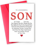 Birthday Card for Son - Heartfelt from Dad, Mom & Parents to a Wonderful Son