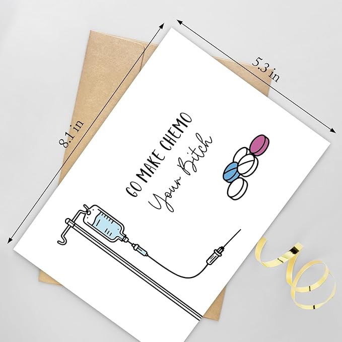 Funny Chemo Get Well Soon Card, Cancer Support Card for End of Chemotherapy, Get Well Soon Cards Gift for Recovery