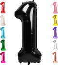Number Balloons 1, 40 Inch One Balloons for 1st Birthday Girl Boy 1 11 21 Party Decorations Baby Shower Photo Shoot, Black 1 Balloon