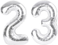 40 Inch Balloon 23 Number, Big Foil 23th Birthday Balloons Decorations for Women, Silver Number Balloon for 2 3 23 32 Wedding Memorial Day's Graduation Supplies
