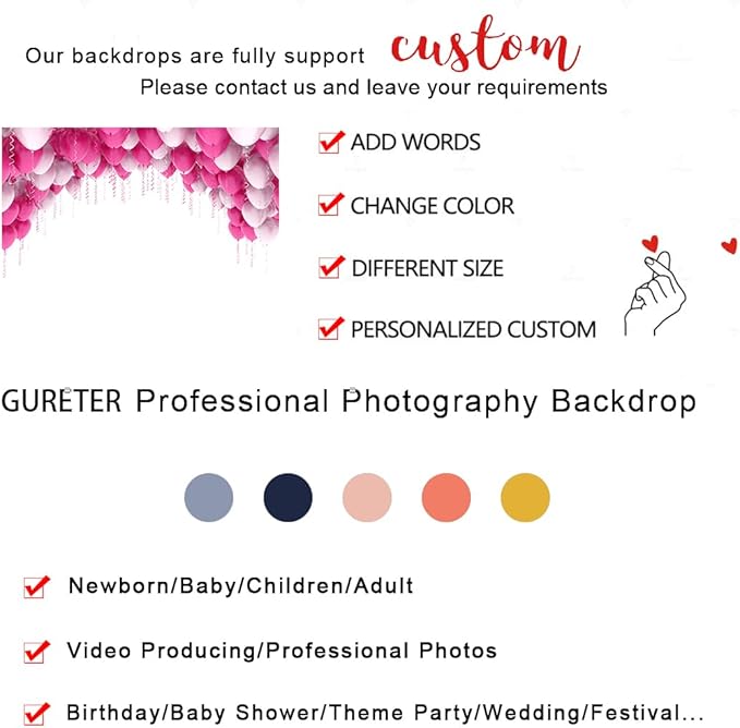 7x5ft Balloon Backdrop, Suitable for Birthday Parties, Baby Showers, Team Gatherings, and Family Gatherings and Photography Background Cloth