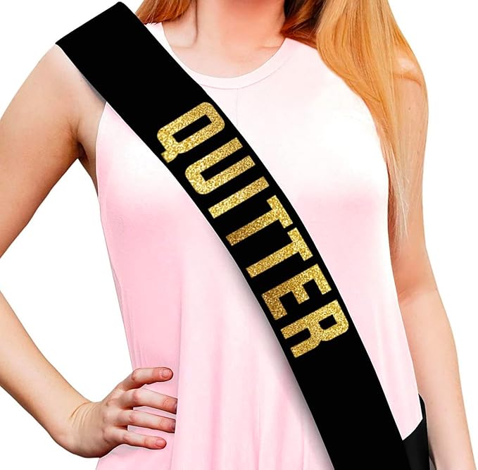 Sterling James Co. Quitter Retirement Party Sash - Funny Retirement Party Sash for Him or Her - Retirement Decorations, Supplies and Gifts