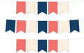 Andaz Press Hanging Pennant Banner with String, Coral, Navy, Ivory, 1-Set, 24 Pennants, Approx. 12-Feet Long