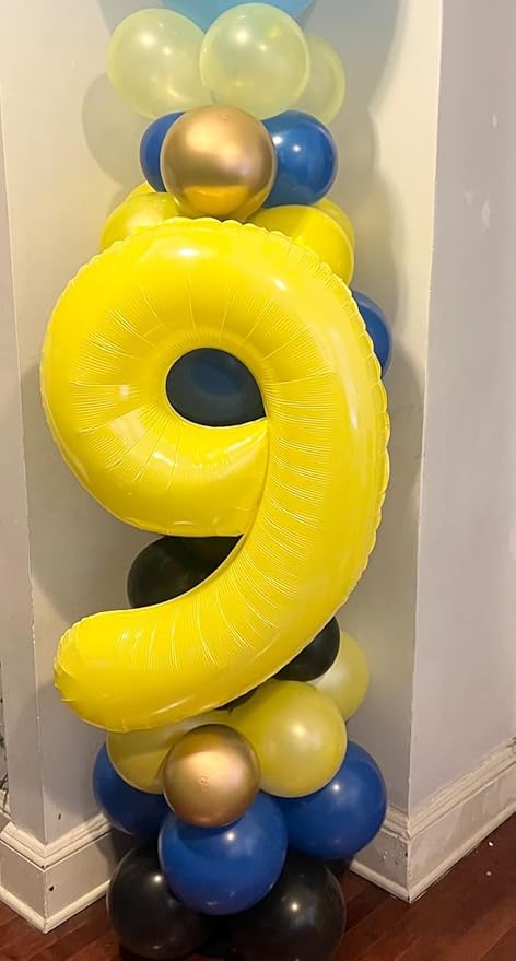 Number 6 Balloon 40 Inch, 6th Birthday Balloon for Boy Girl, Yellow 16 60 61 65 Numbers Balloons Birthday Party Wedding Events Decorations