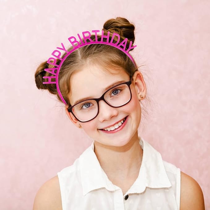 ZIRICHER 6PCS Birthday Girls Headbands, Luminous Crowns For Women Glow In The Dark Girls Headbands Kids Party (6 Colors Per Pack)