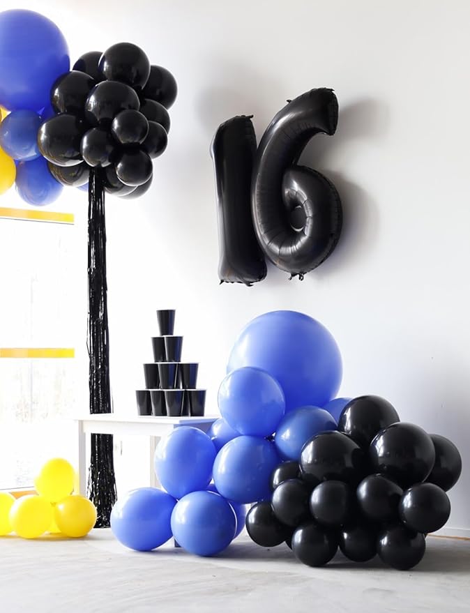 Black Number 6 Balloons – 40 Inch Giant Foil Number Balloon, Black Number Balloon for Men Women Boys Girls Birthday Graduation Anniversary Party Decorations