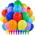 PartyWoo Assorted Colors Rainbow Balloons 101pcs 12 Inch Multicolor Colorful Primary Color Balloon for Graduation Baby Shower Unicorn Fiesta Flower Spring Rainbow Theme Birthday Party Decorations
