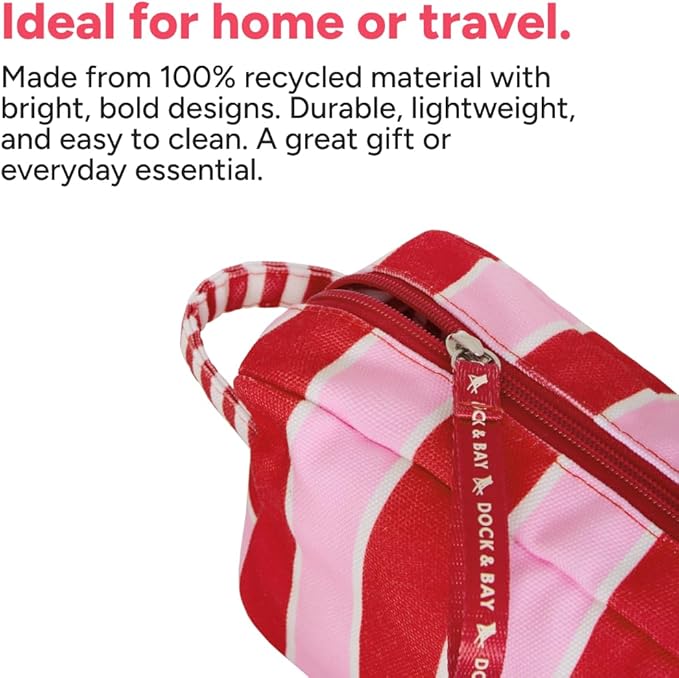 Dock & Bay Toiletry Bag - Large Travel Toiletries Kit - Cherry Bomb