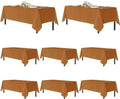 sancua Thanksgiving Tablecloths for 8 Foot Rectangle Tables, 8 Pack Light Brown - Washable Polyester Fabric Fall Table Cloth for Harvest Party, Birthday, Banquet Reception, 60x120 Inch Bronze