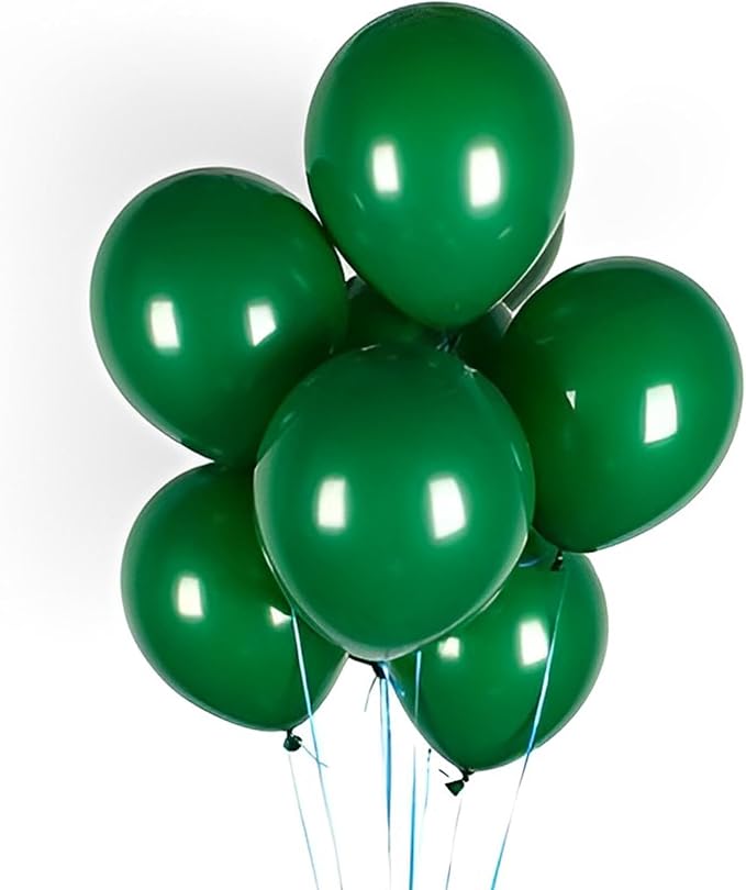 110pcs Dark Green Balloons 12inch Green Latex Party Balloons for Birthday, Graduation, St. Patrick's Day, Christmas, Baby Shower, Dinosaur Party, Anniversary Party Decorations