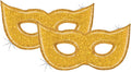 Artisan Owl Holographic Mardi Gras Glittering Gold Mask Jumbo 51" Foil Party Balloon