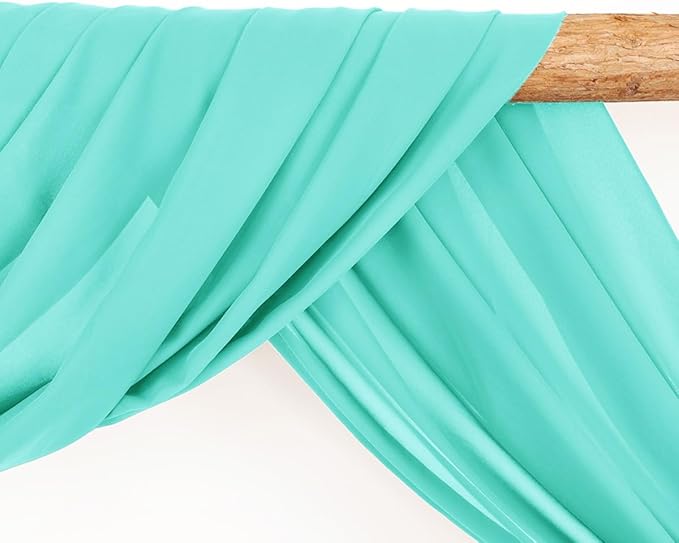 Wedding Arch Draping Fabric 30'' x 18FT Sheer Chiffon Arch Drape Backdrop 1 Panel Teal Drape for Easter Bridal Shower Baby Shower Photo Booth Church Decor Birthday Party Outdoor Decoration