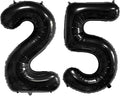 40 Inch Number Balloons 25/52 Black Big Giant Jumbo Number Foil Mylar Balloons for 25th/52th Birthday Party Supplies Anniversary Events Decorations (black-25/52)